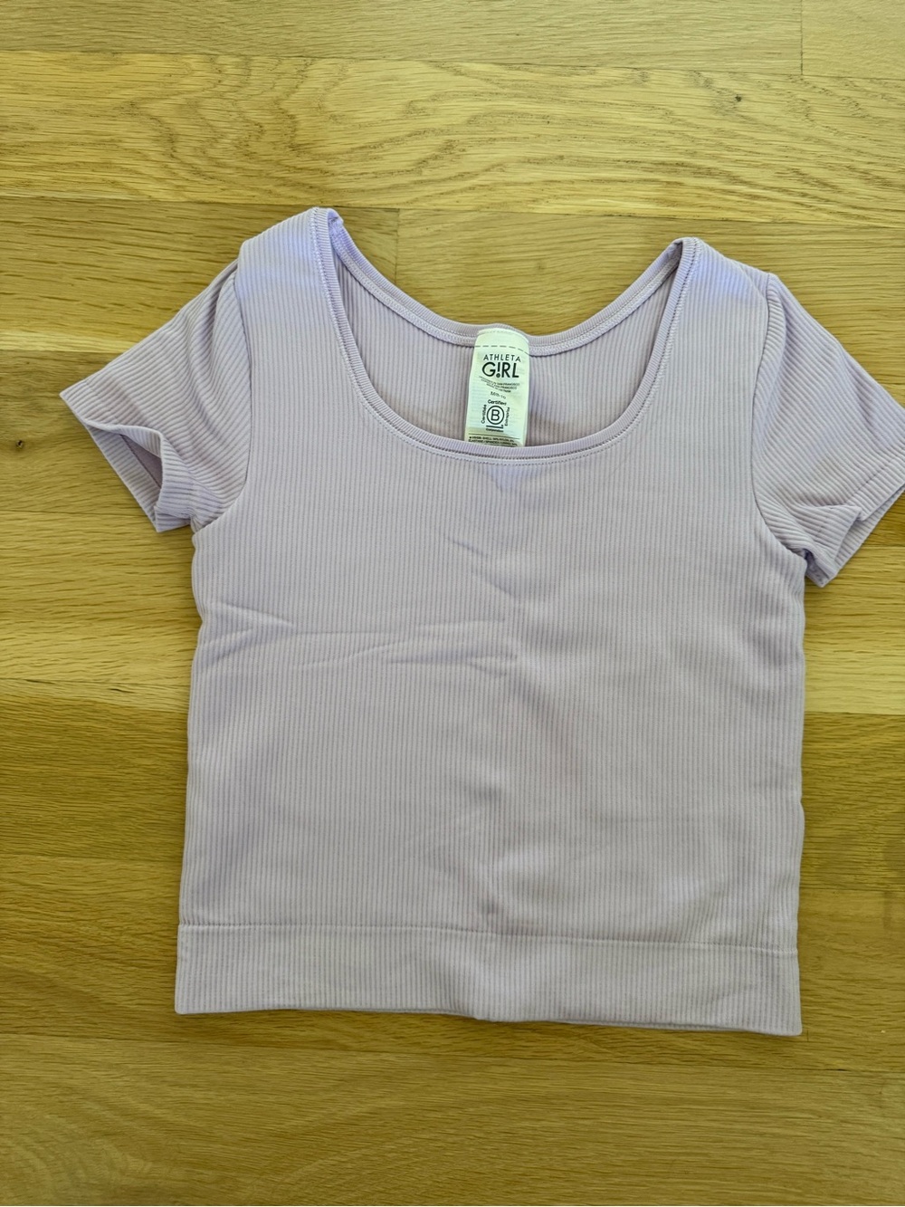 Athleta Girl Lilac Ribbed Scoop Neck Stretch Top Medium 9/10